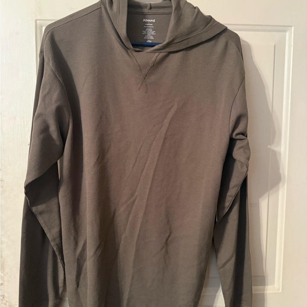 Abound Oversized Brown Hooded Shirt